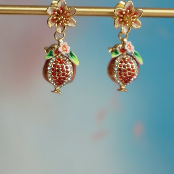 Bill skinner fruit earrings pomegranate earrings - Picture 3 of 7
